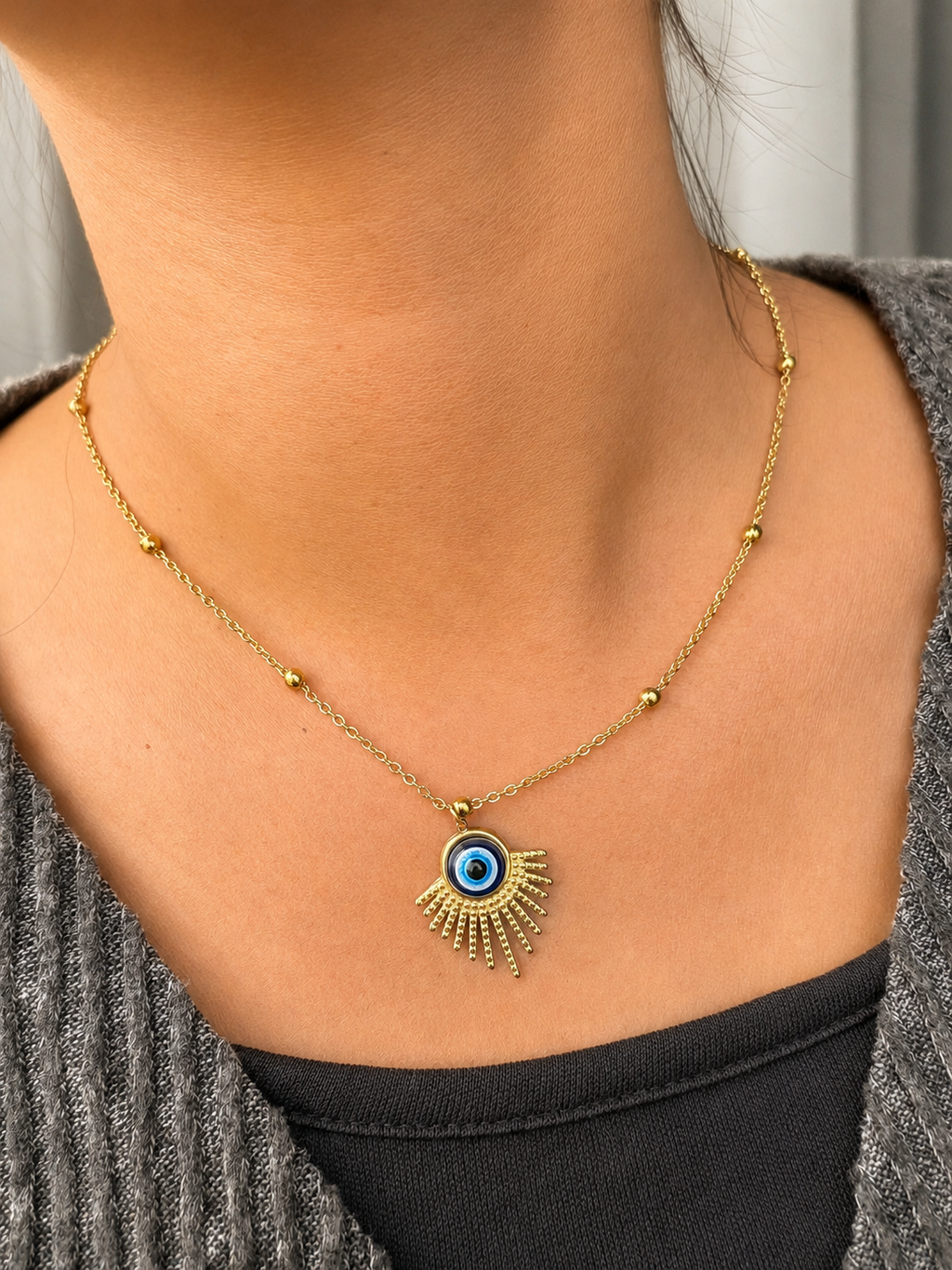 Evil Eye Cascade Necklace