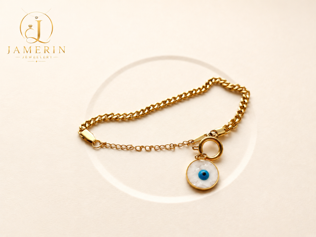 White Evil Eye Bracelet
