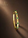 5-Studded Emerald Bangle