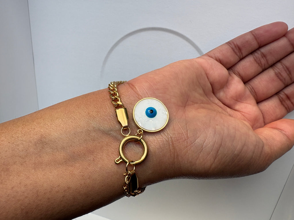White Evil Eye Bracelet