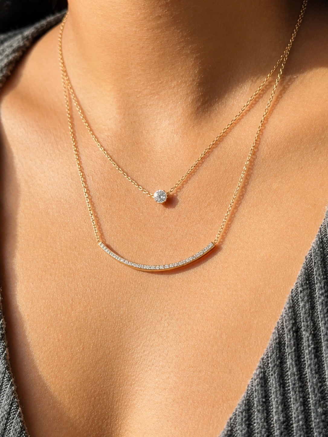 Rose Gold Layered Necklace (#8)