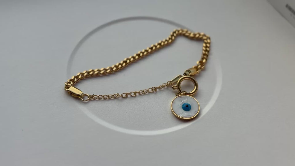 White Evil Eye Bracelet