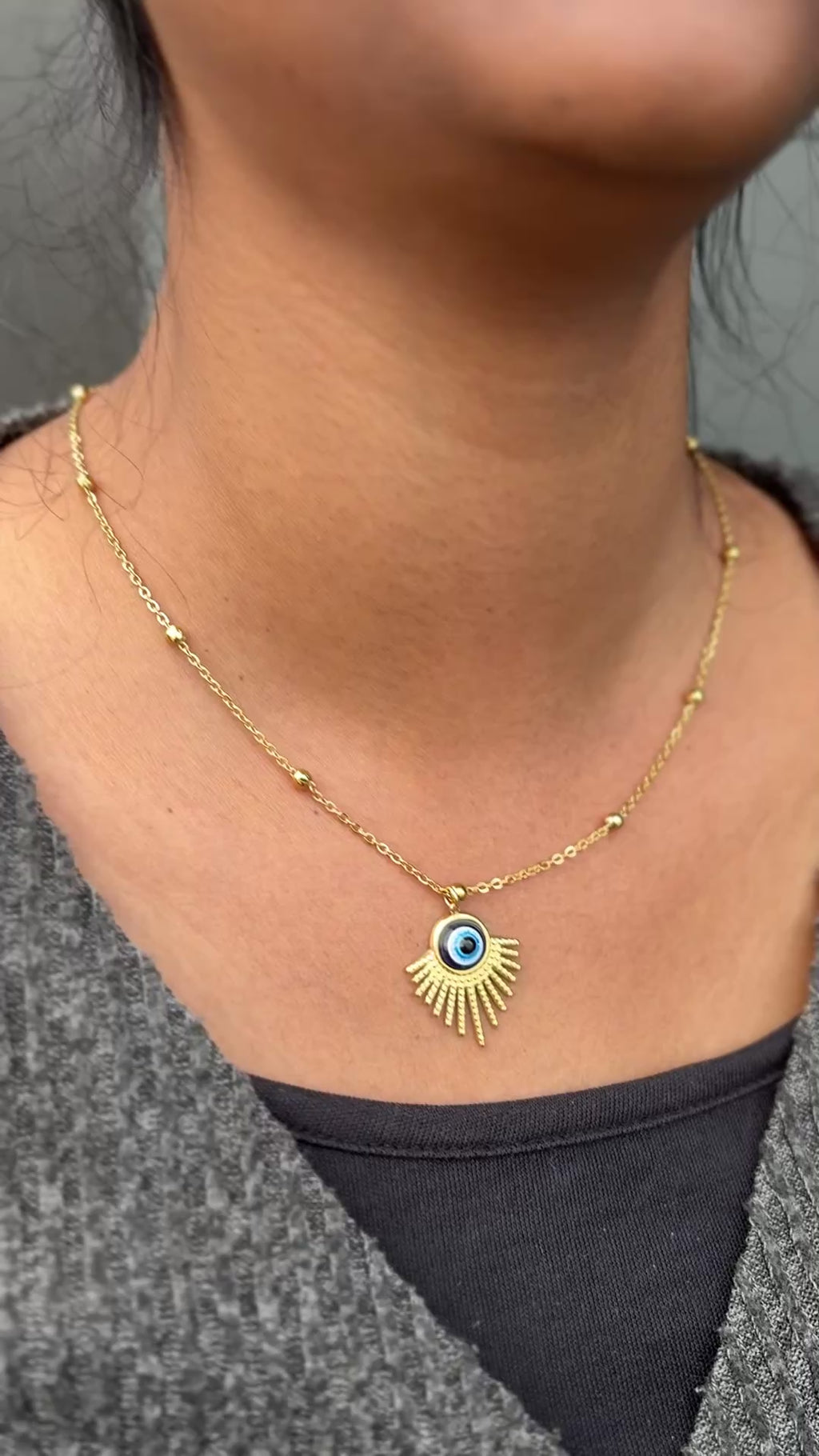 Evil Eye Cascade Necklace