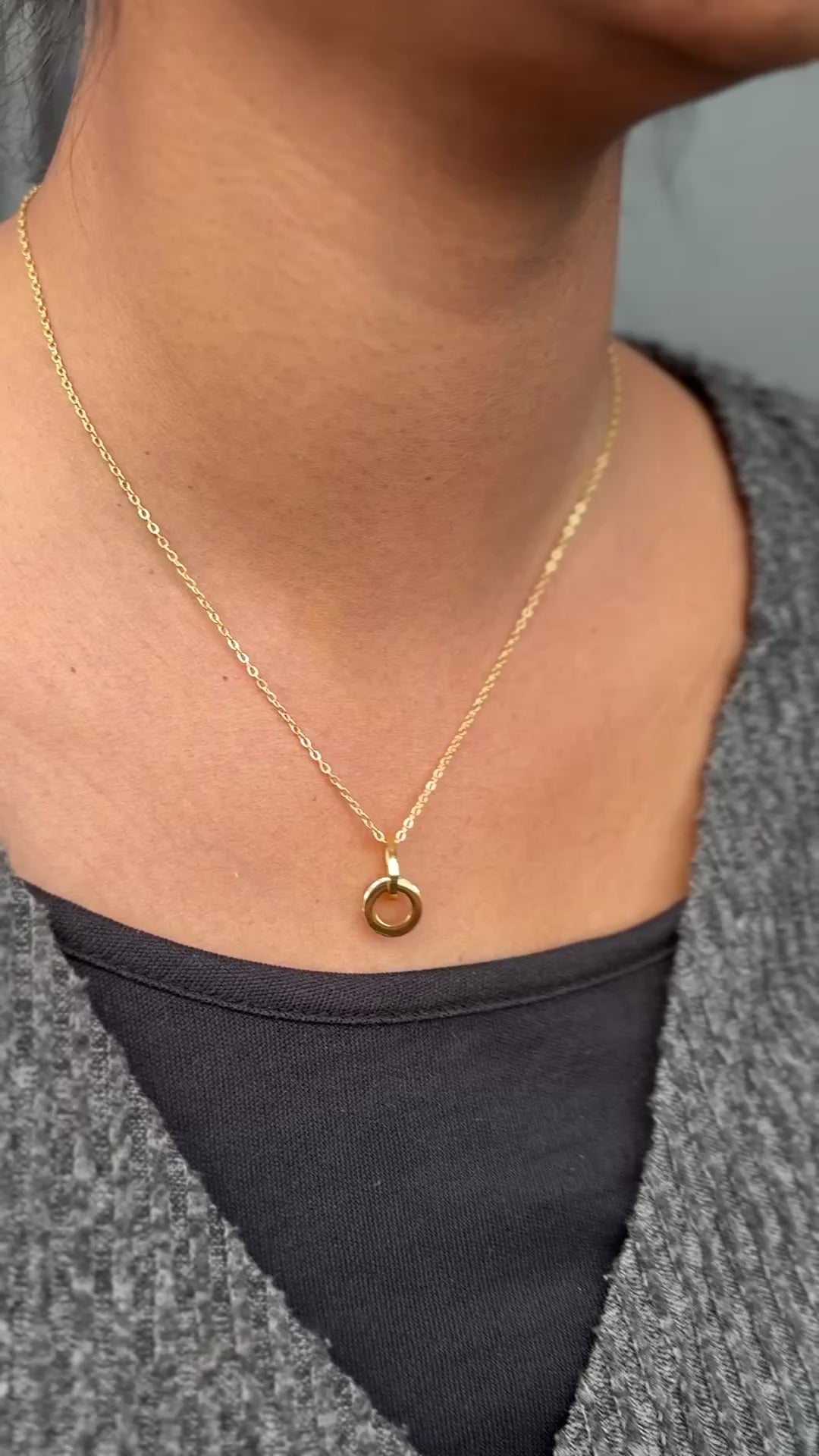 Interlocking Ring and Heart Necklace